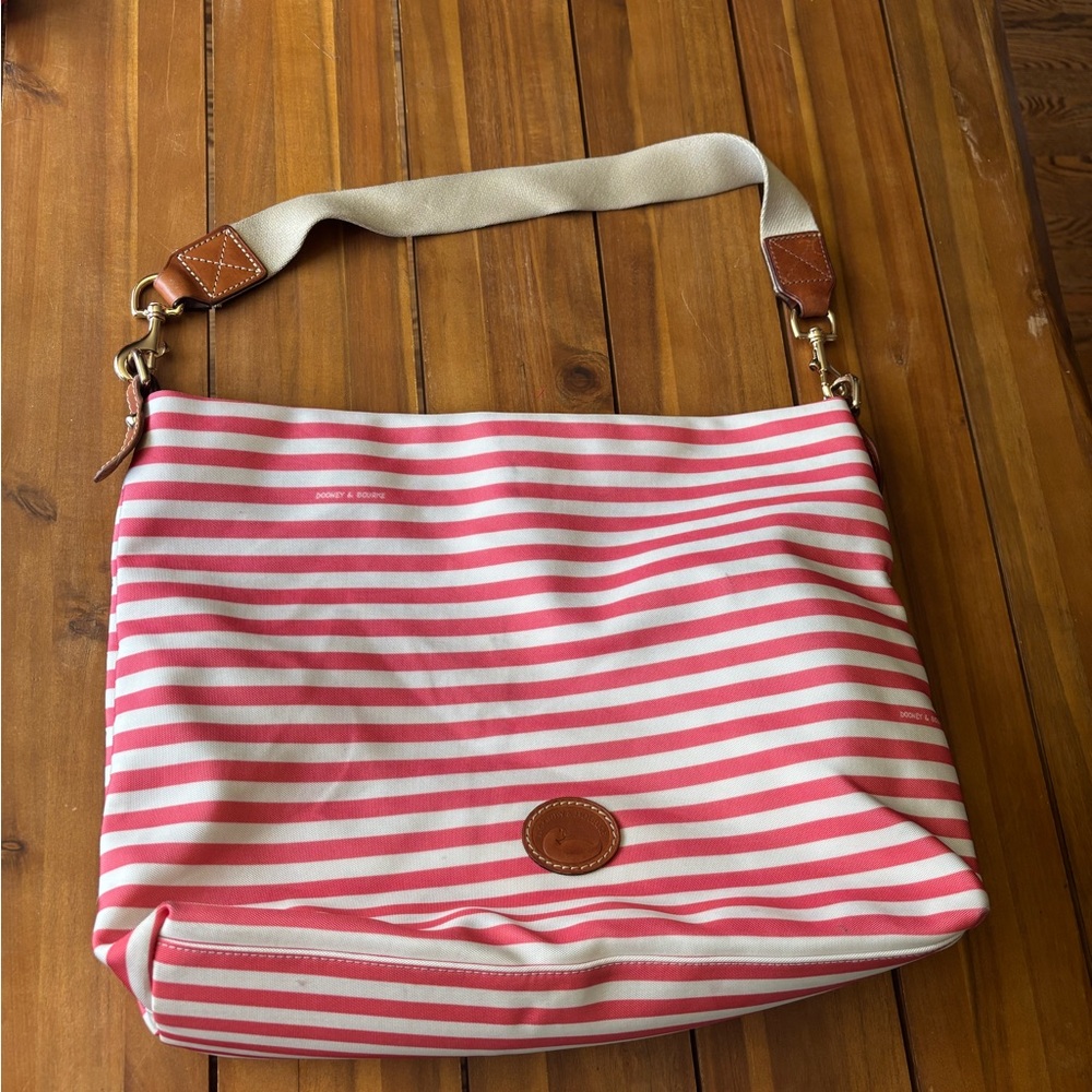 Doone & Bourke Shoulder Bag Striped Pink and White